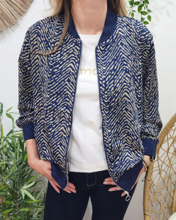 Veste Polyester Viscose Bleu marine