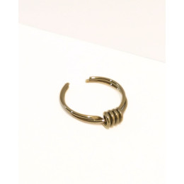 Bague femme acier doré Liv