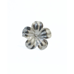 Bague femme acier argenté fleur