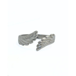 Bague femme acier argenté ailes