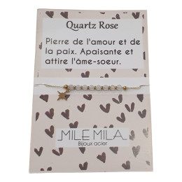 Bracelet Quartz Rose acier 