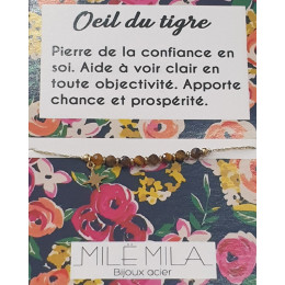 Bracelet Oeil du tigre acier 