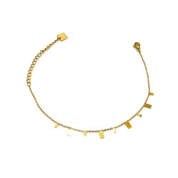 Bracelet femme acier doré petits rectangles