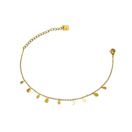 Bracelet femme acier doré petites gouttes
