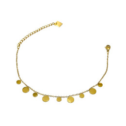 bracelet femme acier doré petites pastilles