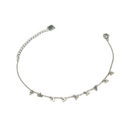 Bracelet femme acier argenté petits triangles