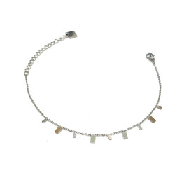 Bracelet femme acier argenté petits rectangles