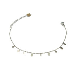 Bracelet femme acier argenté petites gouttes