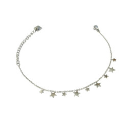 Bracelet femme acier argenté petites étoiles