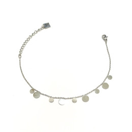 Bracelet femme acier argenté petites pastilles