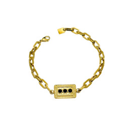 Bracelet acier doré et noir Abi