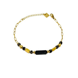 Bracelet acier doré et perles Déva