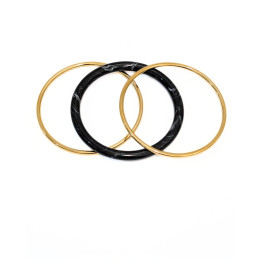 Bracelet manchette résine et acier noir