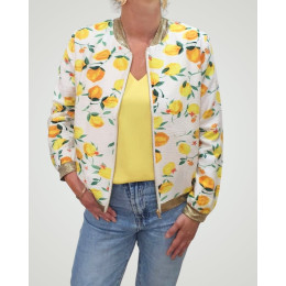 Bombers femme écru citrons jaunes