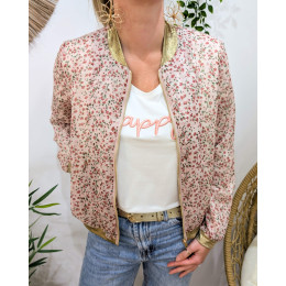 Bombers femme rose fleuri Mirella