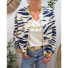 Bombers femme écru et marine Aenor