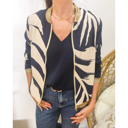 Bombers femme marine et beige Zena