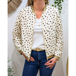Bombers femme écru et marron Nahélys