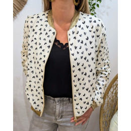 Bombers femme écru et noir Nahélys