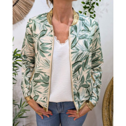 Bombers femme feuillage vert agathe Aminda