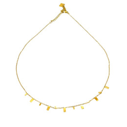 Collier femme doré petits rectangles