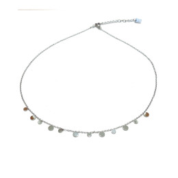 Collier femme argenté petits ronds