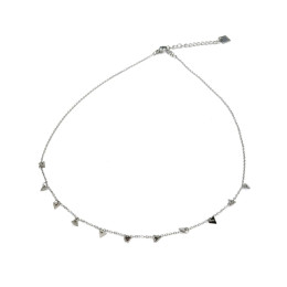 Collier femme argenté petits triangles