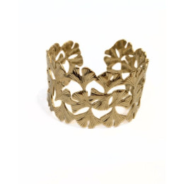 Bracelet manchette doré acier inoxydable Gardenia