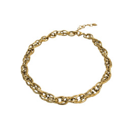 Collier femme acier inoxydable chaine maille doré