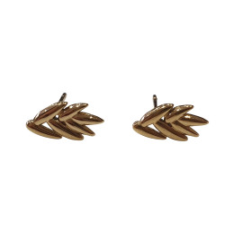 Boucles d'oreilles Acier feuilles-Or