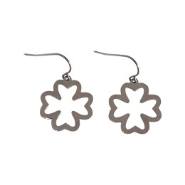 Boucles d'oreilles acier argent trèfles