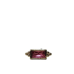 Boucle d'oreille femme rectangulaire rose