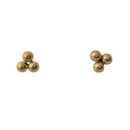Boucles d'oreilles femme puces triboules acier doré