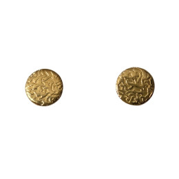 Boucles d'oreilles femme puces pastilles ciselées acier doré
