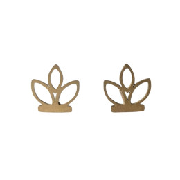 Boucles d'oreilles femme puces plantis acier doré