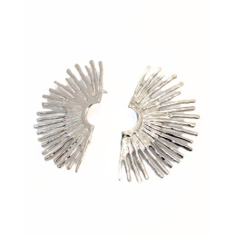 Boucles d'oreilles femme acier argent Demi soleils