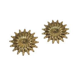 Boucles d'oreilles femme soleils ciselés dorés