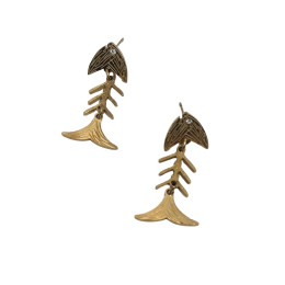 Boucles d'oreilles femme arêtes de poissons dorées