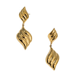 Boucles d'oreilles femme acier doré Ysoline