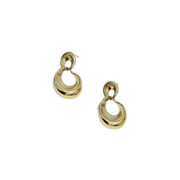 Boucles d'oreilles femme acier doré petits cercles