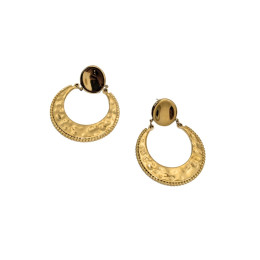 Boucles d'oreilles femme acier doré lune