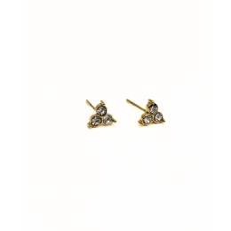 Boucles d'oreilles femme acier zirconium 3 ronds