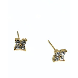 Boucles d'oreilles femme acier zirconium fleur