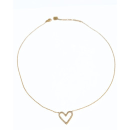 Collier femme acier inoxydable doré coeur strass