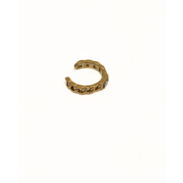 Boucle d'oreille arcade femme acier doré tresse strass