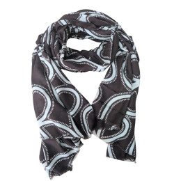 Echarpe femme marron motifs beiges Maeva