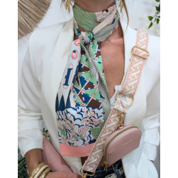 Foulard femme vert bleu blanc Gelsomina