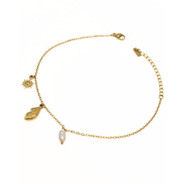 Chaine de cheville acier doré Embla