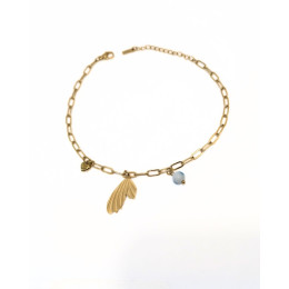 Chaine de cheville acier doré Gry