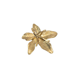 Broche acier doré fleur de lys
